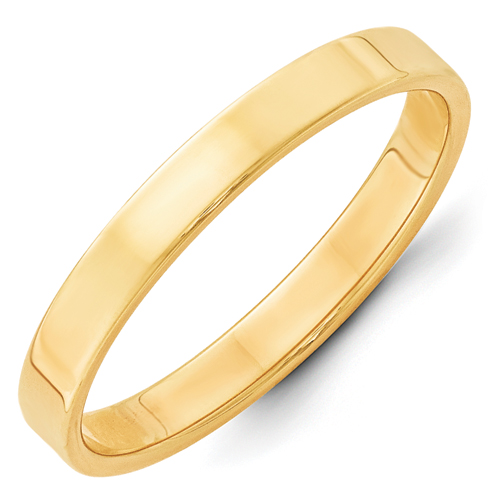 14K Yellow Gold 3mm Flat Wedding Band ~ Engravable, Sizes 4 to 12 - Picture 1 of 1