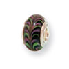 Reflection Beads Sterling Silver Kids Black Hand-blown Glass Bead