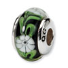Reflection Beads Sterling Silver Kids Black Hand-blown Glass Bead