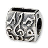 Reflection Beads Sterling Silver Treble Clef & Notes Bead