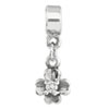 Reflection Beads Sterling Silver Kids CZ Clover Dangle Bead