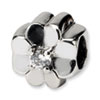 Reflection Beads Sterling Silver CZ Clover Bead
