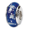 Reflection Beads Sterling Silver Blue Star Hand-blown Glass Bead