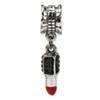 Reflection Beads Sterling Silver Red Enameled and Crystal Lipstick Dangle Bead
