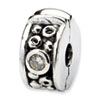 Reflection Beads Sterling Silver Hinged CZ & Dots Clip Bead
