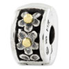 Reflection Beads Sterling Silver & 14k Hinged Floral Clip Bead