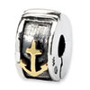 Reflection Beads Sterling Silver & 14k Hinged Anchor Clip Bead