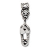 Reflection Beads Sterling Silver Kids Safety Pin Dangle Bead