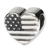 Reflection Beads Sterling Silver Heart Flag Bead