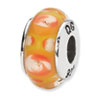 Reflection Beads Sterling Silver Yellow/Orange Hand-blown Glass Bead
