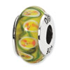 Reflection Beads Sterling Silver Yellow/Red Floral Hand-blown Glass Bead
