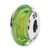 Reflection Beads Sterling Silver Lt. Green Hand-blown Glass Bead