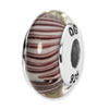 Reflection Beads Sterling Silver White/Mauve Hand-blown Glass Bead