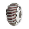 Reflection Beads Sterling Silver Blue/Mauve Hand-blown Glass Bead