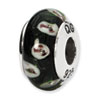 Reflection Beads Sterling Silver Black/Purple Floral Hand-blown Glass Bead