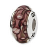 Reflection Beads Sterling Silver White/Purple Hand-blown Glass Bead