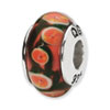 Reflection Beads Sterling Silver Red/Orange Hand-blown Glass Bead