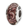 Reflection Beads Sterling Silver Purple Swirl Hand-blown Glass Bead