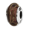 Reflection Beads Sterling Silver Smokey Swirl Hand-blown Glass Bead