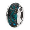 Reflection Beads Sterling Silver Blue Hand-blown Glass Bead