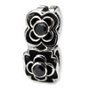 Reflection Beads Sterling Silver Black CZ Connector Bead