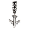 Reflection Beads Sterling Silver Airplane Dangle Bead