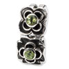 Reflection Beads Sterling Silver Green CZ Connector Bead