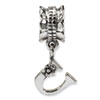 Reflection Beads Sterling Silver Letter U Dangle Bead