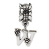 Reflection Beads Sterling Silver Letter W Dangle Bead