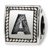 Reflection Beads Sterling Silver Letter A Triangle Block Bead