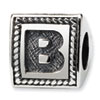 Reflection Beads Sterling Silver Letter B Triangle Block Bead