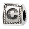 Reflection Beads Sterling Silver Letter C Triangle Block Bead