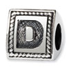 Reflection Beads Sterling Silver Letter D Triangle Block Bead
