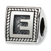 Reflection Beads Sterling Silver Letter E Triangle Block Bead