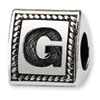 Reflection Beads Sterling Silver Letter G Triangle Block Bead