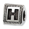Reflection Beads Sterling Silver Letter H Triangle Block Bead
