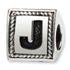 Reflection Beads Sterling Silver Letter J Triangle Block Bead