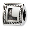 Reflection Beads Sterling Silver Letter L Triangle Block Bead