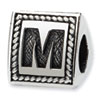 Reflection Beads Sterling Silver Letter M Triangle Block Bead