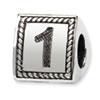 Reflection Beads Sterling Silver Number 1 Triangle Block Bead