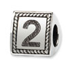 Reflection Beads Sterling Silver Number 2 Triangle Block Bead