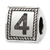 Reflection Beads Sterling Silver Number 4 Triangle Block Bead