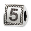 Reflection Beads Sterling Silver Number 5 Triangle Block Bead