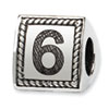 Reflection Beads Sterling Silver Number 6 Triangle Block Bead