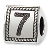 Reflection Beads Sterling Silver Number 7 Triangle Block Bead