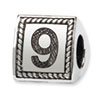 Reflection Beads Sterling Silver Number 9 Triangle Block Bead