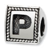 Reflection Beads Sterling Silver Letter P Triangle Block Bead