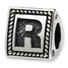 Reflection Beads Sterling Silver Letter R Triangle Block Bead