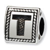 Reflection Beads Sterling Silver Letter T Triangle Block Bead