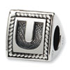 Reflection Beads Sterling Silver Letter U Triangle Block Bead